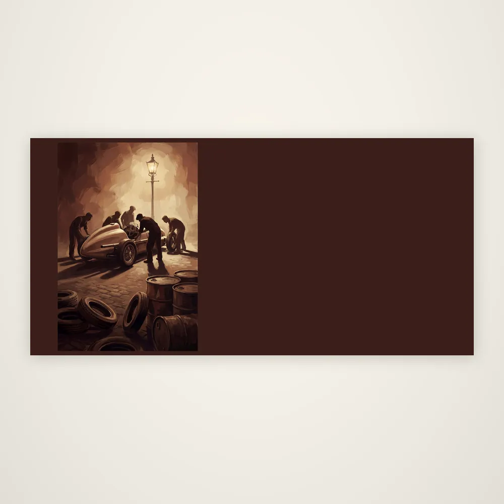 Pit Lane, 1955, the whole print file, laid flat