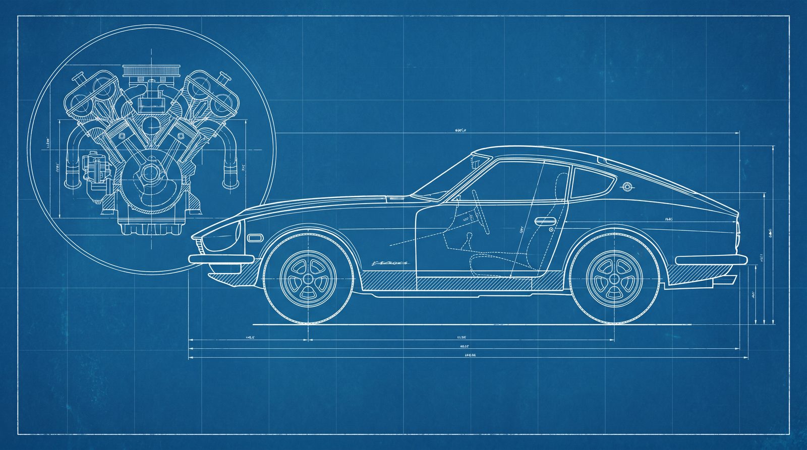 Blueprint Car Art