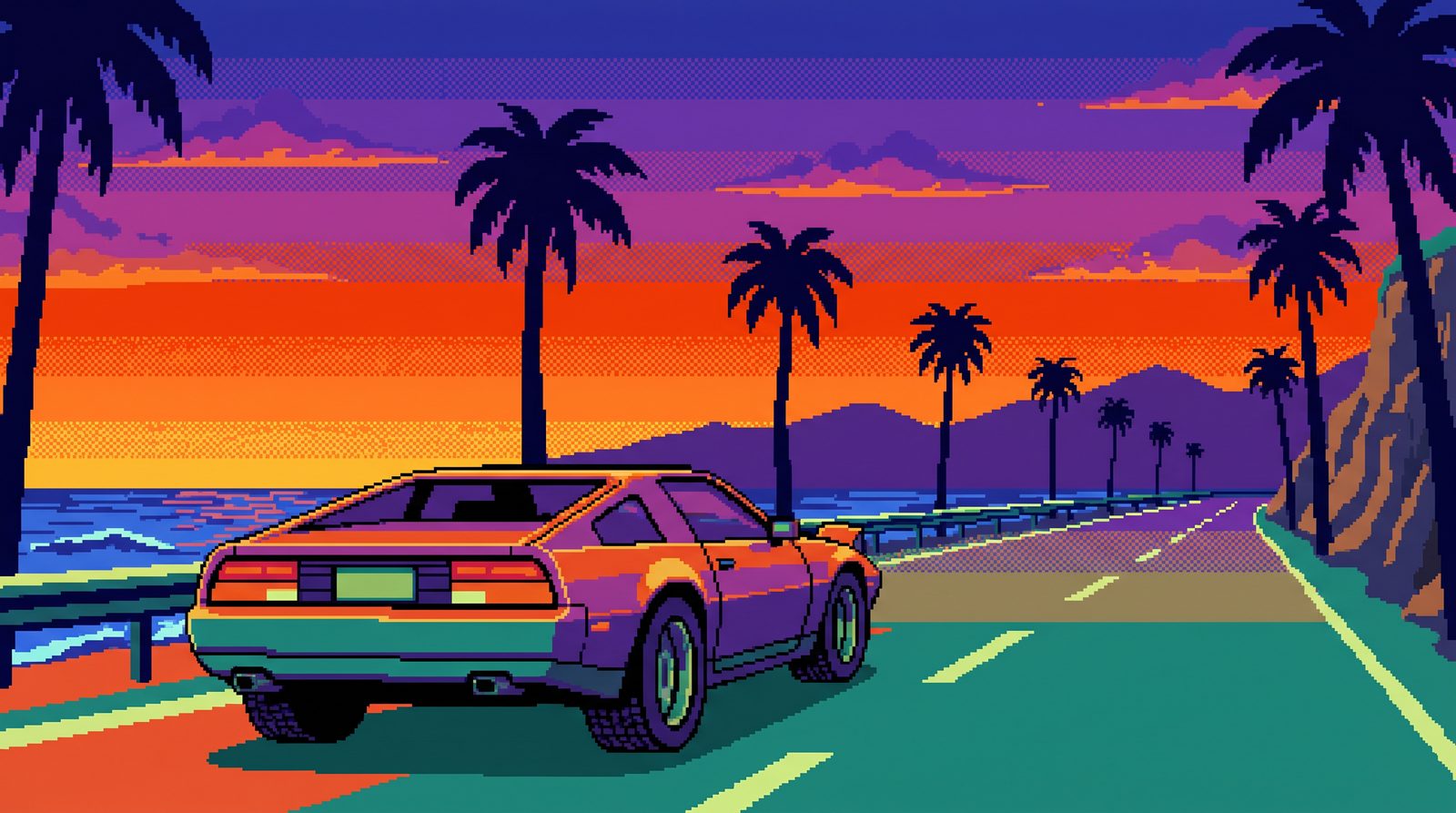 Pixel Art Car Art